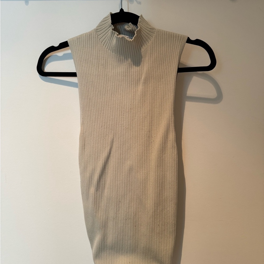 Babaton Sculpt Knit Back-Tie Tank Ribbed Knit Top (Last 2 Pictures Taupe) - Picture 5 of 6
